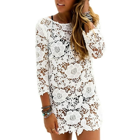 Esho Women Lace Crochet Bikini Cover Up Summer Bathing Suit Beach Swimwear