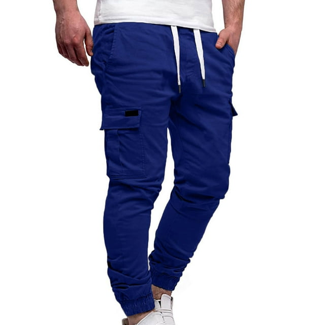 Handshe Men's Sport Casual Cargo Pants with Comfortable Fit and Solid Color Design Versatile Casual Trousers,Plus Size