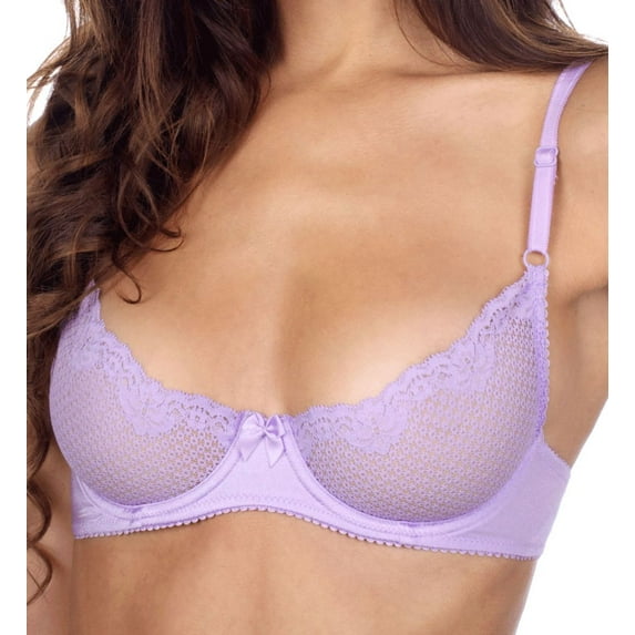 Women's Timpa 16449 Alice Lace Underwire Demi Bra (Lilac 32B)