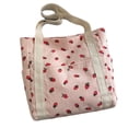 thumbnail image 1 of Guardurnaity Bolso tote de pana rosa con cremallera y estampado de para llevar al hombro, bolso tote pequeño con cremallera. Bolsas de mensajero y de hombro B, 1 of 6