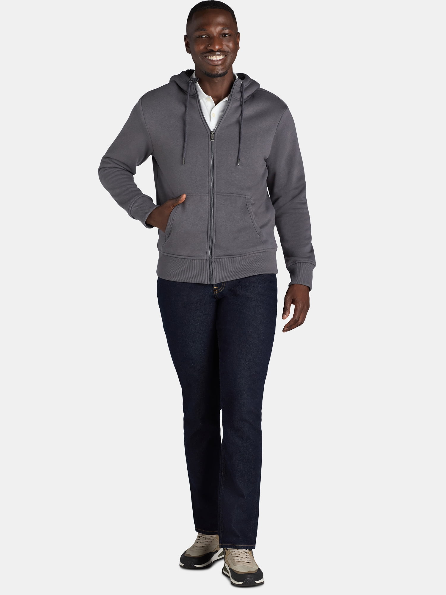 George Men's & Big Men's High Pile Fleece Lined Jacket with Hood, Sizes S-3XL