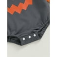 thumbnail image 6 of Bmnmsl Baby Halloween Romper Plaid Long Sleeve Round Neck Pumpkin Face Print Bodysuit, 6 of 7