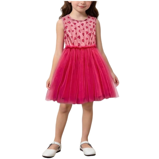 Robe Sans Manches pour Filles, Robe d'Été Décontractée pour Fille, Robe de Jeu Extérieure à Col Rond, Vêtements de Bébé Élégants pour Séance Photo Quotidienne