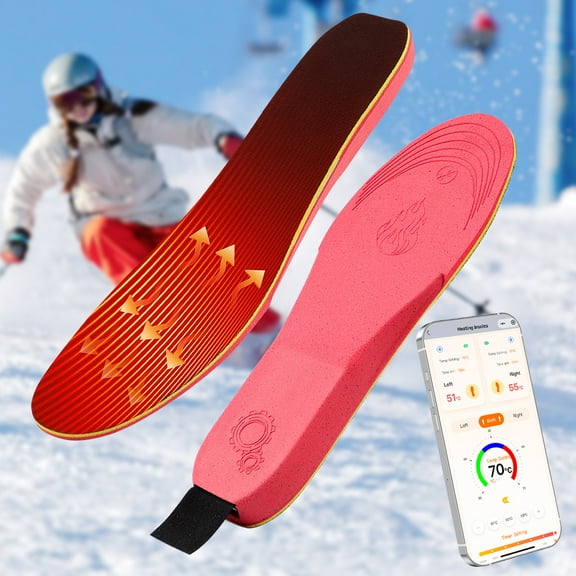 APP Controlled Smart Heated Insoles, Adjustable Rechargeable Foot Warmers  for Men and Women , All-Day Warmth & Durable for Cold Weather Use