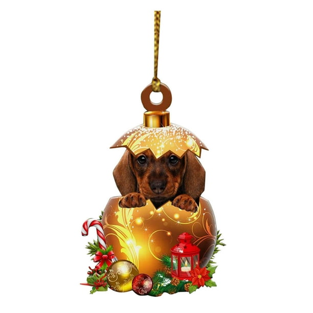 Navidad árbol de Navidad adornos perro gnomo de madera colgante,Christmas Tree Bauble With Christmas Hat,Christmas Tree Decoration Christmas Gnome Made Of Wood Christmas Dog Christmas Tree