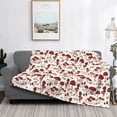 thumbnail image 2 of Uemuo Mushroom Printed Throw Blanket for Couch, Fluffy Fuzzy Blankets for Bed, Sofa, Cozy Flannel Faux Fur Blanket-80"x60", 2 of 6