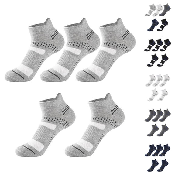 5 Pairs Mens Ankle Running Socks, VLOOCKLW Breathable Fast-Dry Running & Gym Workout Socks Low Cut Cushioned Athletic Sports Socks