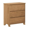 thumbnail image 3 of Max & Lily Solid Wood Modern Farmhouse 3 Drawer Dresser, Pecan Wirebrush, 3 of 7