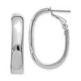 thumbnail image 1 of 14K White Gold 5.75mm Oval Omega Back Hoop Earrings (27 X 23.5) Made In Peru pre688w, 1 of 5