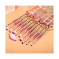 thumbnail image 4 of Juego de brochas de maquillaje con purpurina de sirena en oro rosa para niña, brocha sintética para base de maquillaje, colorete, delineador de ojos y polvos (10 unidades), 4 of 5