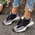 thumbnail image 2 of DXOUPM Espadrilles pour Femmes à Blocs de Couleur Chaussures Décontractées Légères Marche Course Gym Rétro, 2 of 3