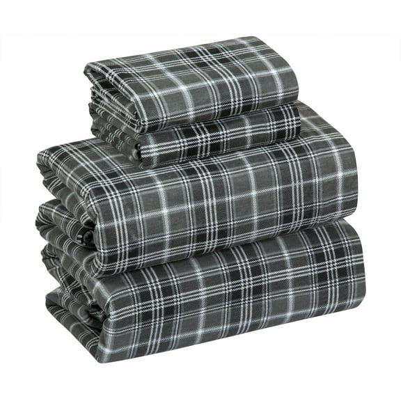 Bliss Casa 4-Piece 100% Cotton Flannel Bed Set for Full Size - Unisex Adult, Soft, All-Season