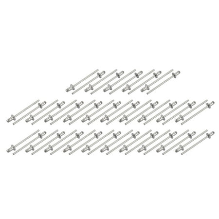 Countersunk Aluminum Rivet - Tasharina M3x5mm Aluminum Open End Countersunk Head Blind Rivets Silver Tone 50 Pcs