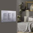 thumbnail image 4 of ENERLITES Elite Series Screwless Decorator Wall Plate Child Safe Outlet Cover, Size 3-Gang 4.68" H x 6.53" L, Unbreakable Polycarbonate Thermoplastic, SI8833-BSV, Brushed Silver, 4 of 5