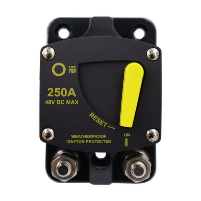 yingyy Disjoncteur Auto Durable Étanche Amplificateur Sécurité Bateau RV Moteurs Véhicules Système Accessoires Pièces à Réinitialisation Manuelle 60A 250A