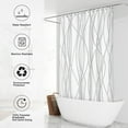 thumbnail image 3 of Grey Shadow Shower Curtain for Bathroom with Hooks, Shower Curtain Set Stripe Bath Curtains Decor White Shower Curtains Weighted Hem Washable, 72x72, 3 of 6