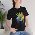 thumbnail image 2 of Neon Princess Crown tshirt, Blacklight Glow Artsy tee, Royal lovers Gift, 2 of 2