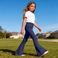thumbnail image 6 of BFHHYA Girls Stretch Bell Bottoms Flare Pants Ruffle Bootcut Leggings Casual Cotton High Waist Pants for Girls Size 4-16 Years, 6 of 8