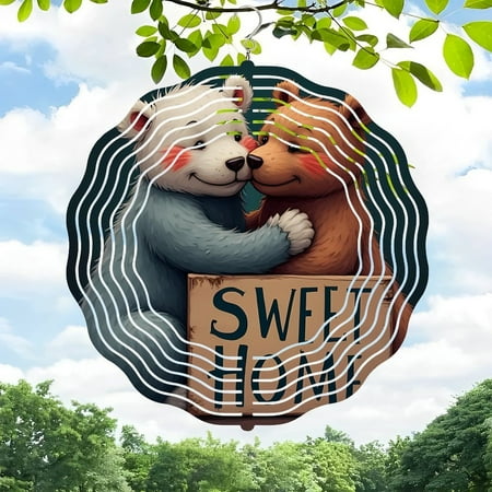 3D Metal Hanging Wind Spinners for Yard & Garden – Whimsical Design with Colorful Patterns Perfect for Outdoor Decor and Garden Art