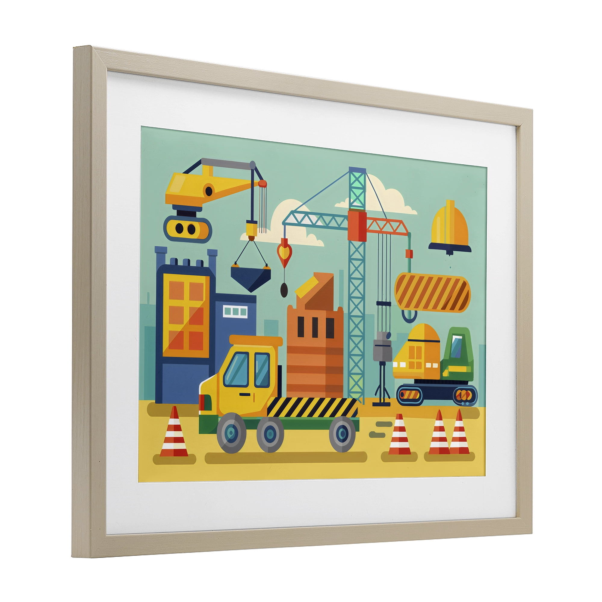 Stupell Industries Industrial Construction Site Birch Framed Print Under Glass, design by Creative Studio