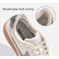 thumbnail image 4 of LUCKY STEP Womens Classic Retro Sneakers Non Slip Fashion Casual Shoes,Beige&Grey, 4 of 10
