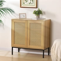 Nifamembo 2-Door Rattan Storage Cabinet, Multifunctional Cupboard for Living Room, Hallway, Kitchen Sideboard
