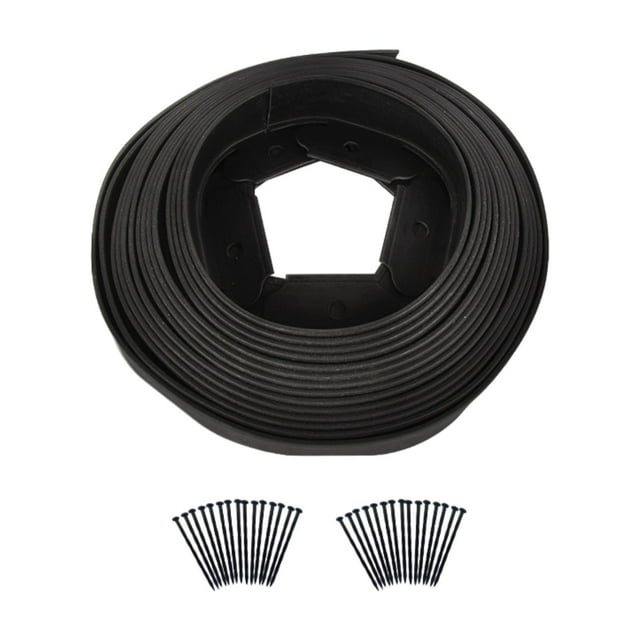 Borde de jardín Borde de jardín Valla de borde de jardín, Instalación sencilla, Accesorio, Borde de césped Borde de paisaje para exteriores Negro 5cmx5cm