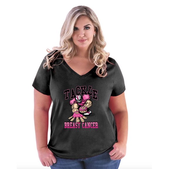 Normal is Boring - Women's Plus Size V-neck T-Shirt, up to Size 28 - Tackle Breast Cancer
