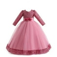 thumbnail image 2 of LIJCC Girls Long Sleeve Floral Sequins Dress Royal Palace Lace Dance Formal Princess Gothic Victorian Gowns Fancy Masquerade Dress Up for Party Wedding Pageant, 2 of 7