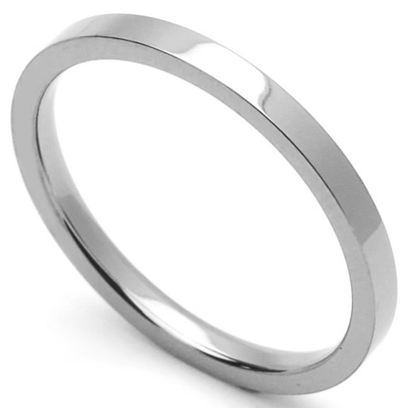 Women's 2MM Comfort Fit Stainless Steel Wedding Band Classic Flat Ring (Size 1 to 12) Size 2.5