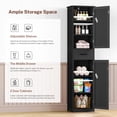 thumbnail image 4 of Tall Bathroom Cabinet with 6 Shelves, Narrow Linen Cabinet with 2 Doors & 1 Drawer, Freestanding Storage Cabinet, for Bathroom, Living Room, Kitchen,Black, 4 of 8