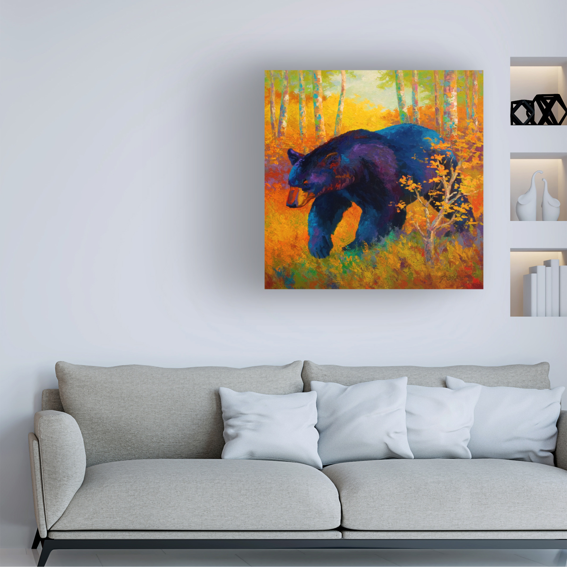 Marion Rose 'In To Spring Black Bear' Canvas Art