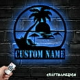 thumbnail image 4 of Craftnamesign Custom Palm Tree Sunset Metal Wall Art LED Light, Personalized Beach House Name Sign, 4 of 5