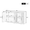 thumbnail image 6 of Furvclv Sideboard Buffet Cabinet, Kitchen Pantry Storage Cabinet With Iron Alloy Black Linear Handle, Solid Wood Frame, Adjustable Height Shelf, Media Console For Dining Room, 6 of 9