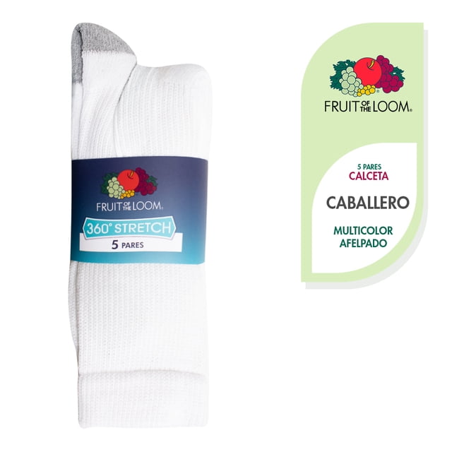Calcetas Fruit Of The Loom para Hombre, Algodón Afelpado 5 Pares Multicolor Unitalla