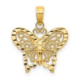 thumbnail image 4 of 14k Yellow Gold Diamond-cut Butterfly Charm Pendant, 4 of 7