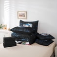 thumbnail image 6 of meiyoeat Boys Baseball Sport Games 7Pcs Queen Bedding,Modern Geometric Honeycomb Pattern Bedding Comforter Set Queen For Kids,Black Reversible, 6 of 7
