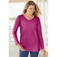 thumbnail image 4 of Woman Within Plus Size Perfect Long-Sleeve V-Neck Tee, 4 of 5
