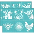 thumbnail image 1 of 2 plantillas de serigrafía de 28 x 22 cm (11 x 8,6 pulgadas) con diseño de animales de granja. Autoadhesivas, reutilizables, para transferencia por malla., 1 of 9