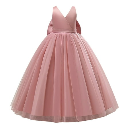 

Icvfdpl Toddler Dresses For Girls Sleeveless Tulle Bowknot Princess Pageant Gown Evening Wedding For Clothes Fashion Beach Party Toddler Dresses