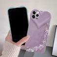 thumbnail image 6 of Compatible with iPhone 14 Pro Max Cute Heart Case for Women and Girls 3D Love Heart Case with Bracelet Wrist Strap Fashion Slim Camera Protective Cover for iPhone 14 Pro Max, 6 of 11