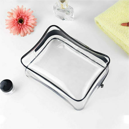 TKOOFN 1Pc Clear Travel Toiletry Cosmetic Makeup Bags Organizer Set Case Pouch Purse Brush (Best Cosmetic Bag For Purse)