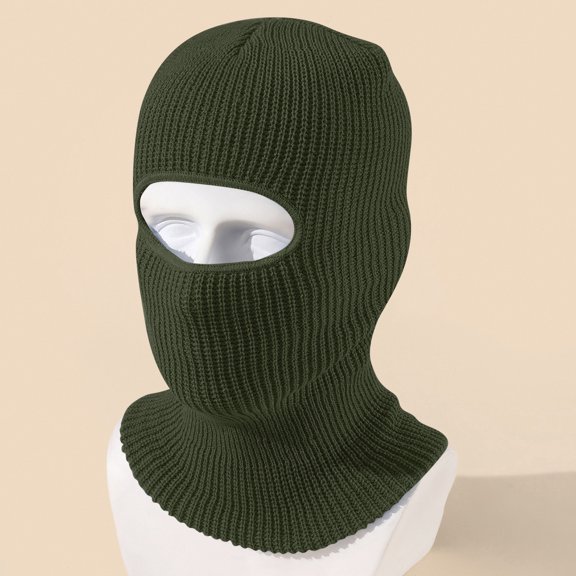 Winter Face Mask for Men Women, Thermal Fleece Ski Mask with Movable Face Cover for Skiing, Snowboarding(Army Green One Size)