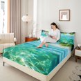 thumbnail image 3 of Manfei Calm Ocean Waves Bed Sheets,Blue Sky Full Size Sheets,4-Piece,1 Flat Sheet, 1 Fitted Sheet and 2 Pillowcases, 3 of 7