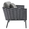 thumbnail image 3 of Modway Stance Outdoor Patio Aluminum Sofa in Gray Charcoal, 3 of 7