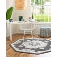 thumbnail image 4 of Unique Loom Parker Collection Area Rug - Kokulu (7' 10" Octagon Charcoal/Gray), 4 of 12