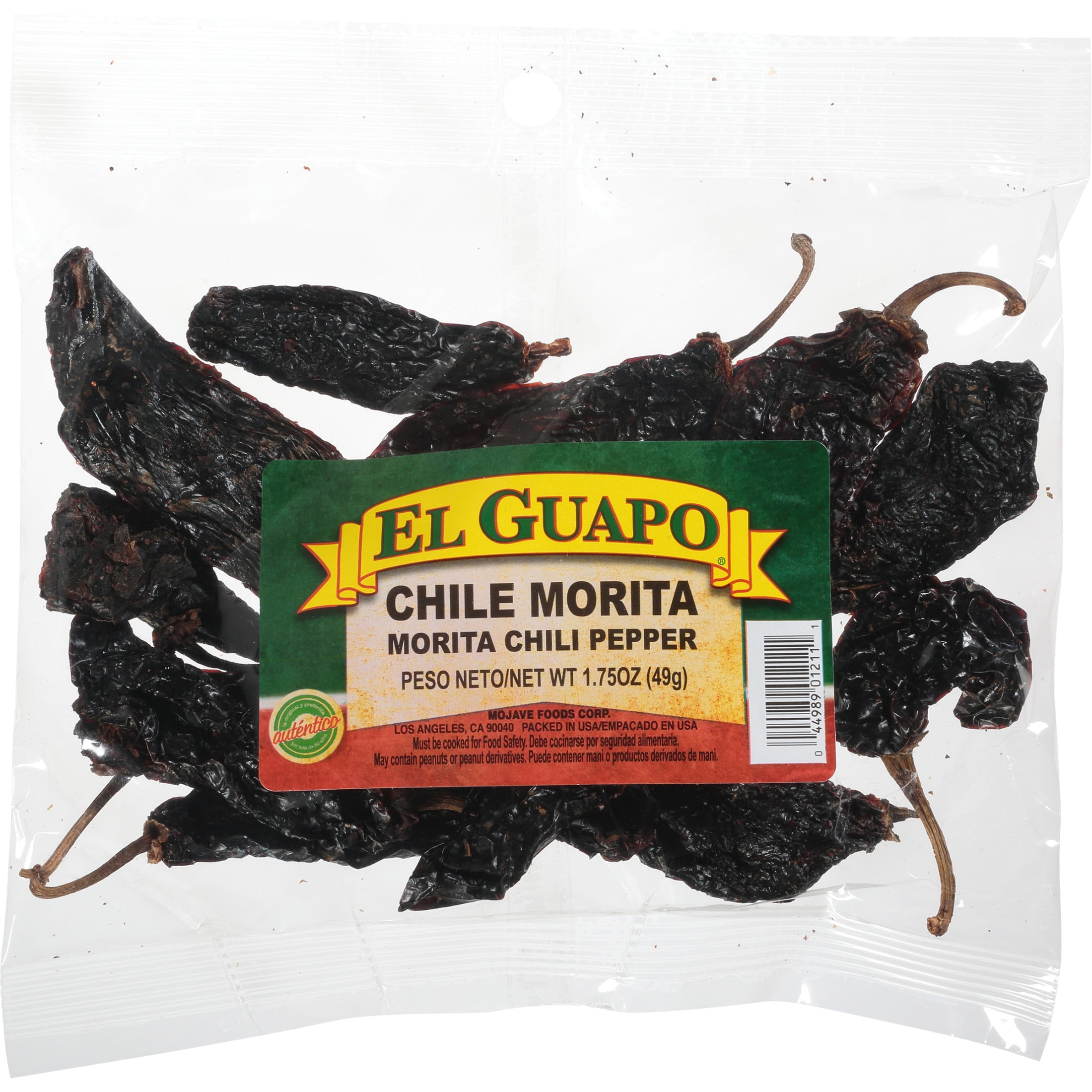 (4 pack) El Guapo No Artificial Flavors Whole Morita Chili Pods, 1.75 oz Bag
