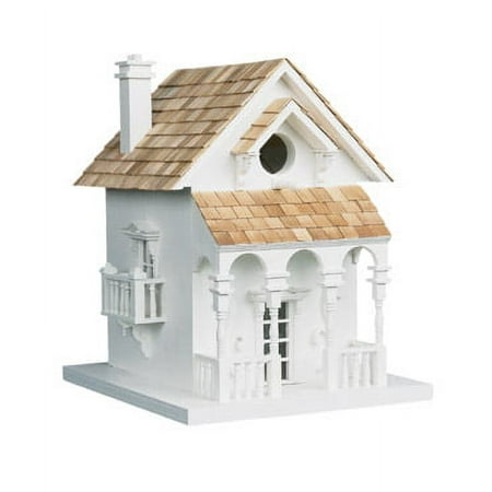 Designer Birdhouse Collection 11" White and Brown European Villa Inspired Outdoor Garden Birdhouse