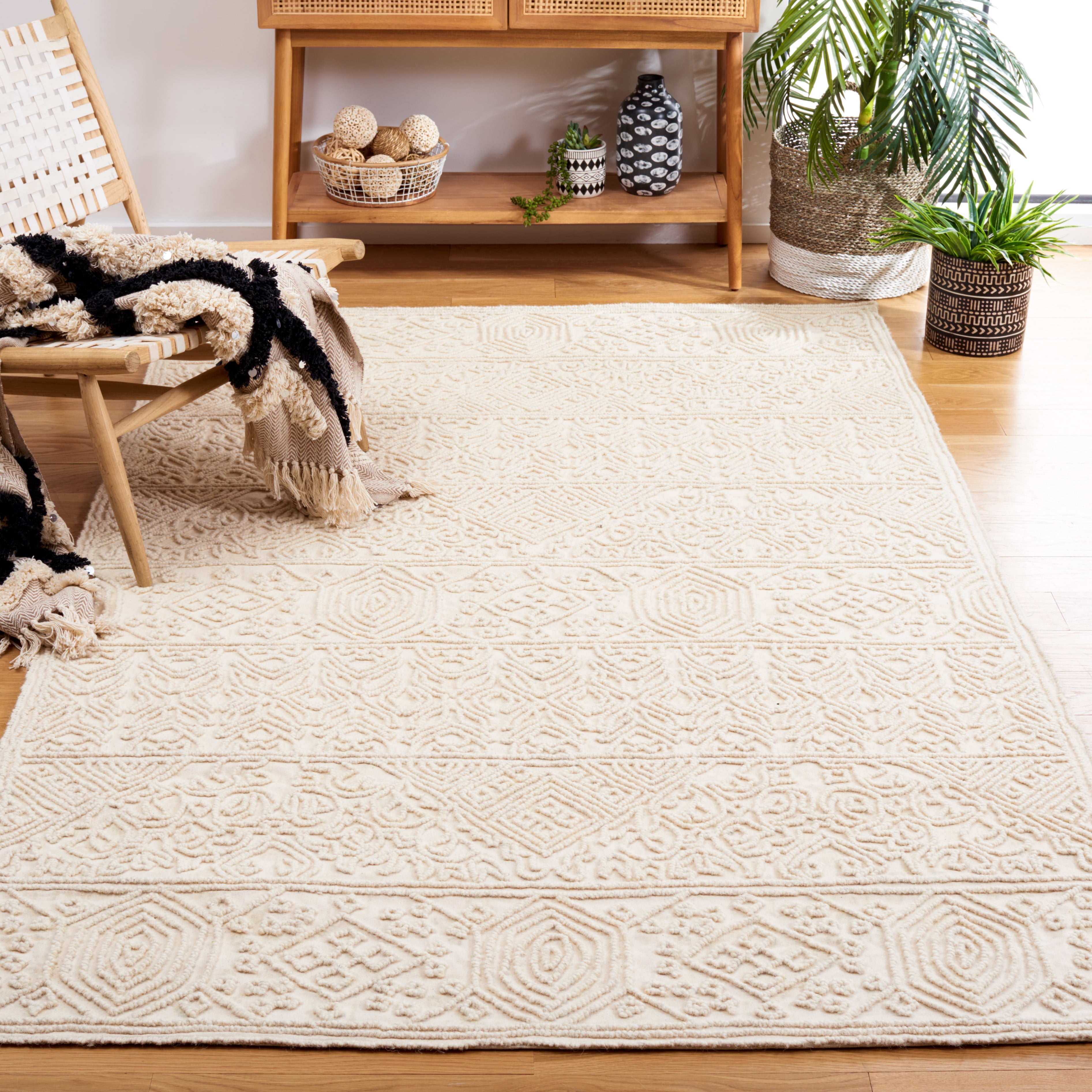 SAFAVIEH Trace Essex Abstract Area Rug, Ivory, 4' x 6'