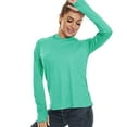 thumbnail image 6 of Satankud Women's Long Sleeve Hoodie Shirts Plus Size UPF 50+ Sun Protection UV Outdoors T-Shirt LightGreen M, 6 of 7